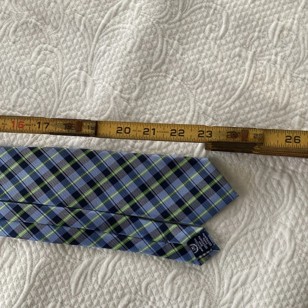 Chaps Ralph Lauren Plaid Tie Blue Green Tartan Preppy Classic Boys Necktie
